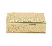 HERCHR Dekorative Schmuckschatulle, Vintage-Schmuckschatulle, Rechteckige Schatztruhe, Vintage-Schmuck-Organizer, Andenkenbox Für Frauen Und Mädchen(Golden)