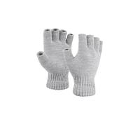 Heré Mood Fingerlose Strickhandschuhe Winterhandschuhe Damen & Herren - Warme Unisex Acryl Handschuhe - Outdoor Thermo Halbfinger Winterhandschuhe für Fahrrad, Laufen & Ski (Hellgrau)