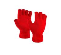 Heré Mood Fingerlose Strickhandschuhe Winterhandschuhe Damen & Herren - Warme Unisex Acryl Handschuhe - Outdoor Thermo Halbfinger Winterhandschuhe für Fahrrad, Laufen & Ski (Rot)