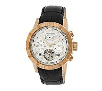 Heritor Automatische Hamilton Halbskelett-Armbanduhr mit Lederband, Schwarz/Roségold/Silber/Roségold SKU: herhr4105, Riemen