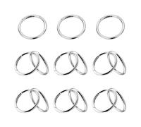 HERKINDNESS 15 Stück Robuste Schlüsselring Karabiner, Silber-Weiße Zinklegierung Taschenzubehör, Ring Schlüsselring Feder, zur Befestigung von Schlüsselanhängern, Rucksäcken, Handtaschen und Gürteln