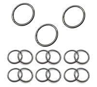 HERKINDNESS 15 Stück Schlüsselring Karabiner, Gunmetal Schwarz Zinklegierung Taschenzubehör, Ring Schlüsselring Feder, zur Befestigung von Schlüsselanhängern, Rucksäcken, Handtaschen und Gürteln