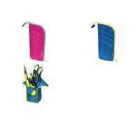 Herlitz 11359908 Faulenzer my.case, 10.5 x 5.5 x 19.5 cm, blau/lemon