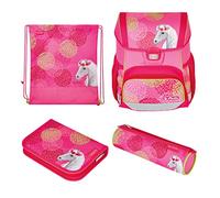 Herlitz Loop Plus Bloomy Horse, Schulranzen pink, inkl. 16 tlg. Schüleretui, Faulenzermäppchen, Sportbeutel