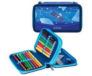 herlitz Federmäppchen befüllt Cosmic Explorer blau 23-teilig, 19,3 x 5,0 cm St.