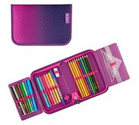 Herlitz Schüleretui Dip Dye pink/lila - 31-teilig, Polyester, 2 Klappen, (B)205 x (T)140 x (H)38 mm