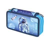 Herlitz Federmäppchen Doppel mit Ausrüstung, Kinder Tasche für Schulutensilien, Funktionelles Utensilien-Set für Schüler, Cosmic Explorer