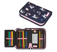 Herlitz Schüleretui 19 tlg. Dreamy Unicorn, Schwarz