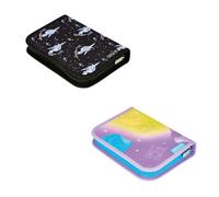 Herlitz Federmappe Klappbare Einklappklappklappbare Klappe, Kindertasche für Schulutensilien, Funktionelles Utensilien-Set für Schüler, Mix Muster 1