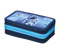 Herlitz Mäppchen 3-Fach mit Zubehör, Kinder Tasche für Schulutensilien, Funktionelles Utensilien-Set für Schüler, Cosmic Explorer