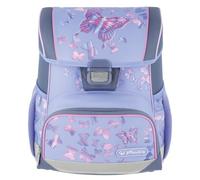 HERLITZ Loop Butterfly Paradise Schulranzen, Rucksack für Kinder, Schulrucksack 17L, Kinderrucksack, Leicht Schultasche für Mädchen, Reflexmaterial, Schnallenverschluss, Ergonomische Form, Hellviolett