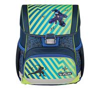Herlitz Schulranzen Loop Funky Ninja 17 L, Reflexmaterial, Schnallenverschluss, Grün/Blau