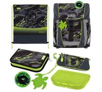 herlitz mitwachsender Schulranzen Set FiloActive XL Plus Wild Panther Schwarz Grün 1.Klasse Junge Mädchen Kinder 21 L