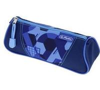 herlitz Schlamper-Etui Dreikant "Blue Goal" aus Polyester, 1 Fach mit Reißverschluss, Dreikantform, - 1 Stück (400205920)