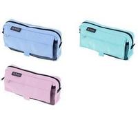 herlitz Schlamper-Etui mit Netztasche "Pastell Mix" aus Polyester, großes Hauptfach, 1 Netztasche mit - 3 Stück (400205926)