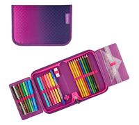 Herlitz Schüleretui Dip Dye pink/lila - 31-teilig, Polyester, 2 Klappen, (B)205 x (T)140 x (H)38 mm