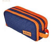 Herlitz Schüleretui Doppelfaulenzer Neon Polyester 235x75mm blau/orange