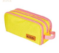 Herlitz Schüleretui Doppelfaulenzer Neon Polyester 235x75mm gelb/rosa