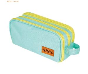 Herlitz Schüleretui Doppelfaulenzer Neon Polyester 235x75mm mint/gelb