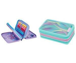 herlitz Schüleretui TriCase "Minty Love", 31-teilig Polyester, Schüleretui mit drei Teilen, 3 Reißverschlüsse - 1 Stück (400205914)