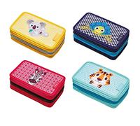 Herlitz® Schulmäppchen Dreikammer Cute Animals | Reißverschluss | Tasche Etui Organizer Kosmetiktasche Stift Tube Stift Stifte Zubehör | Kinder Jugendliche Robust | Mix, Mix, Jeden Rozmiar, Mix