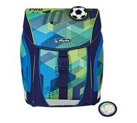Herlitz® Schulranzen Filolight Green Goal | Jugendrucksack Rückentasche | Volumen 16L | Herren Damen Unisex Sportlich | Für Schüler | Geräumig und Haltbar | Mehrfarbig, multicoloured, Modern