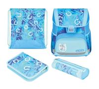 herlitz Schulranzen Set 4-teilig Loop Lucky Horse Hellblau 17 L Ergonomischer Tornister mit geringem Gewicht 1. Klasse Junge Mädchen Kinder, Pferd