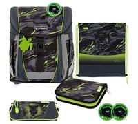 herlitz mitwachsender Schulranzen Set FiloActive XL Plus Wild Panther Schwarz Grün 1.Klasse Junge Mädchen Kinder 21 L