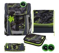 Herlitz Schulranzen-Set »FiloActive XL Wild Panther« Polyester anthrazit / grün grau, 32x38x23 cm