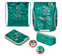 herlitz Schulranzen-Set FiloLight Plus Heavy Metal Kunstfaser grün Set