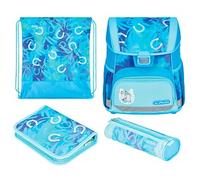 Herlitz Schulranzen Set 4-teilig Loop Lucky Horse Hellblau 17 L Ergonomischer Tornister mit geringem Gewicht 1. Klasse Junge Mädchen Kinder, Pferd