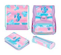 herlitz Schulranzen-Set Loop Plus Ocean Lights Kunstfaser grün St.