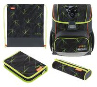 Herlitz Schulranzen Set 4-teilig Loop Wild Life Schwarz 17 L Ergonomischer Tornister mit geringem Gewicht 1. Klasse Junge Mädchen Kinder, Panther