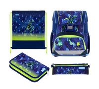 Herlitz Schulranzen-Set »Loop T-Rex Explorer« Dinosaurier Polyester blau blau, 31x37x22 cm