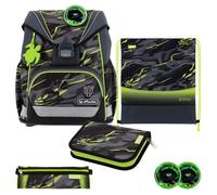 Herlitz Schulranzen-Set »UltraLight Wild Panther« Tiere Polyester anthrazit / grün, 28x36x21 cm