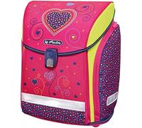 Herlitz® Schulrucksack Midi Jugend Schulranzen Rücktasche | Volumen 18L | Herren Damen Unisex Sport | Für Schüler Studenten Alltag | Geräumig Haltbare Pink Hearts Reflexionen, multicoloured, Rozmiar
