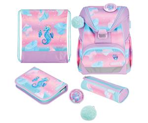 Herlitz UltraLight Plus Ocean Lights Schulranzen-Set Mädchen Polyester Blau, Pink