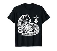 Hermine Bretonisches Symbol BZH keltische Kunst, Schwarz und Weiß T-Shirt