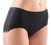 HERMKO 1150 4er Pack Damen Maxi-Slip mit elastischen Abschlüssen aus 100% Bio-Baumwolle, Farbe:schwarz, Größe:48/50 (XL)