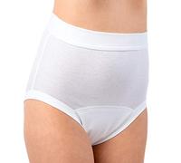 HERMKO 1265 Damen Inkontinenz Slip mit Weichbund aus Bio-Baumwolle, Farbe:weiß, Größe:40/42 (M)