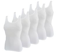 HERMKO 1310 5er Pack Damen Achselhemd aus Bio-Baumwolle,Farbe:weiß;Größe:36/38 (S)