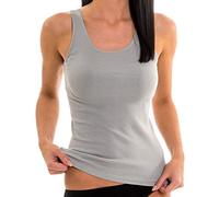 HERMKO 1310 Damen Unterhemd aus Reiner Bio-Baumwolle, Farbe:grau, Größe:48/50 (XL)