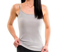 HERMKO 1560 Damen Träger Top - 100% Bio-Baumwolle, Unterhemd mit Spaghettiträger - Weich & Strapazierfähig, Farbe:grau, Größe:52/54 (XXL)