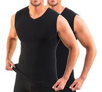 HERMKO 16050 2er Pack Herren Business Unterhemd mit V-Ausschnitt, Größe:D 7 = EU XL, Farbe:schwarz