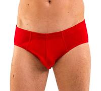 HERMKO 16300 Herren Sportslip aus Baumwolle/Modal, Sportslip ohne Eingriff mit weichem Bund für Männer, Größe:D 4 = EU S, Farbe:rot