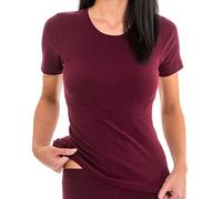HERMKO 1800 Damen Kurzarm Shirt mit Rundhals-Ausschnitt aus 100% Bio-Baumwolle,Farbe:Bordeaux;Größe:52/54 (XXL)