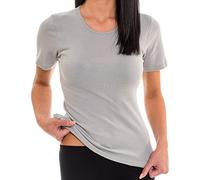 HERMKO 1800 Damen Kurzarm Shirt mit Rundhals-Ausschnitt aus 100% Bio-Baumwolle,Größe:52/54 (XXL);Farbe:grau