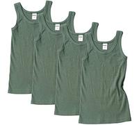 HERMKO 2800 4er Pack Jungen Unterhemd (Weitere Farben) Bio-Baumwolle, Farbe:Olive, Größe:152
