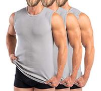 HERMKO 3040 3er Pack Herren Tank Top Unterhemd mit Rundhals-Ausschnitt aus 100% Bio-Baumwolle, Größe:D 10 = EU 4XL, Farbe:grau