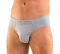 HERMKO 3300 Herren Slip aus 100% Bio-Baumwolle, Sportslip ohne Eingriff mit weichem Bund für Männer, Größe:D 5 = EU M, Farbe:grau